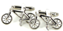 Botões de punho Bicicletas Prateadas