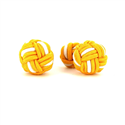 Botões de punho Bola Grande Amarelo e Branco
