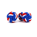 Botões de punho Bola Grande Azul, Branco e Vermelho