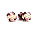 Botões de punho Bola Grande Preto, Madrepérola e Rosa