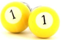 Botões de punho Bolas de Bilhar Amarelo 1