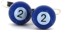 Botões de punho Bolas de Bilhar Azul 2