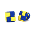 Botões de Punho Quadrados Azul e Amarelo