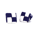 Botões de Punho Quadrados Roxo e Branco