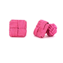 Botões de Punho Quadrados em Rosa Intenso