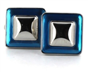Botões de Punho Quadrados Esmaltados