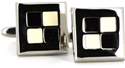 Botões de Punho Esmaltados Preto e Branco