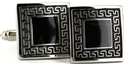 Botões de punho Esmaltados Quadrados Pretos III