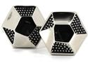 Botões de Punho Esmaltados Hexagonais