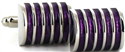 Botões de Punho Listrados em Esmalte Roxo