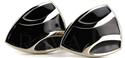 Botões de punho Triangulares Esmaltados Pretos