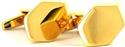 Botões de punho Hexagonal Dourado I