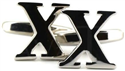 Botões de punho Letra X