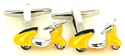 Botões de punho Moto Scooter Vespa Amarela