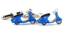 Botões de punho Moto Scooter Vespa Azul