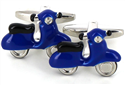 Botões de punho Moto Scooter Vespa Azul