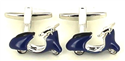 Botões de punho Moto Scooter Vespa Azul Marinho
