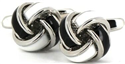 Botões de Punho Laços Branco e Preto