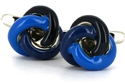Botões de punho Laços Tricolor Azul e Preto