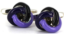 Botões de punho Nós Tricolor Preto e Roxo