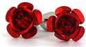 Botões de Punho Rosa Vermelho