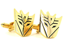 Botões de punho Transformers Decepticons Dourados