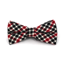 Laço Xadrez Branco, Vermelho e Preto
