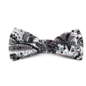 Laço Paisley Branco e Preto