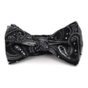 Laço Paisley Preto e Prata