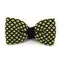 Laço Ponto Flor de Lis Preto e Amarelo
