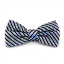 Laço Riscas Brilhante Azul e Cinzento