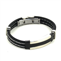 Pulseira em Aço e Borracha Preta I