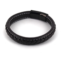 Pulseira Corda Couro Castanho Escuro