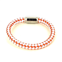 Pulseira em Couro Branco Bandeira de Espanha