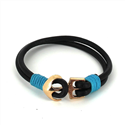 Pulseira de Couro com Âncora