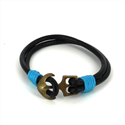 Pulseira de Couro com Âncora