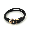 Pulseira de Couro com Âncora