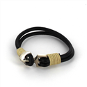 Pulseira de Couro com Âncora