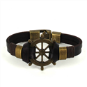 Pulseira de Couro Castanho com Timão
