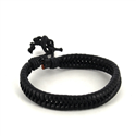 Pulseira de Couro Trançado Preto