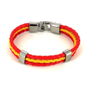 Pulseira de Couro Trançado Bandeira de Espanha