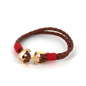 Pulseira de Couro Trançado com Âncora