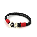 Pulseira de Couro Trançado com Âncora